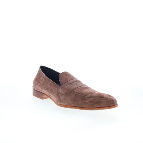 Di Bianco Fermo Mens Brown Leather Slip On Loafers & Slip Ons Casual Shoes