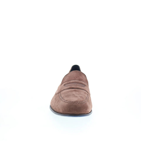 Di Bianco Fermo Mens Brown Suede Slip On Loafers & Slip Ons Casual Shoes