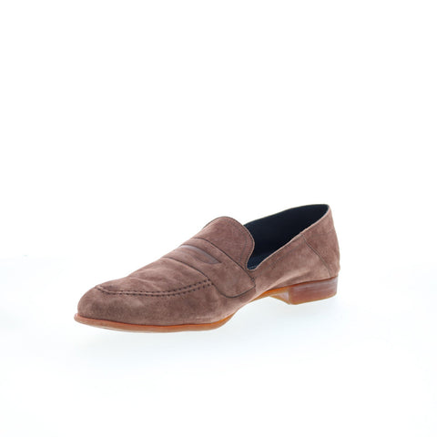 Di Bianco Fermo Mens Brown Leather Slip On Loafers & Slip Ons Casual Shoes