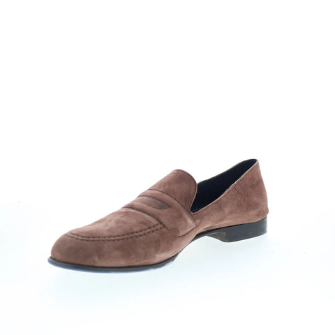 Di Bianco Fermo Mens Brown Suede Slip On Loafers & Slip Ons Casual Shoes
