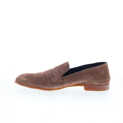 Di Bianco Fermo Mens Brown Leather Slip On Loafers & Slip Ons Casual Shoes