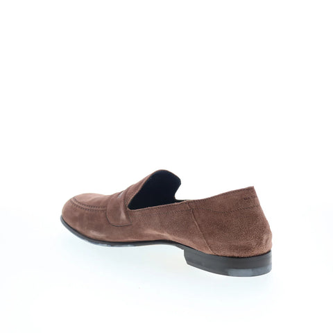Di Bianco Fermo Mens Brown Suede Slip On Loafers & Slip Ons Casual Shoes