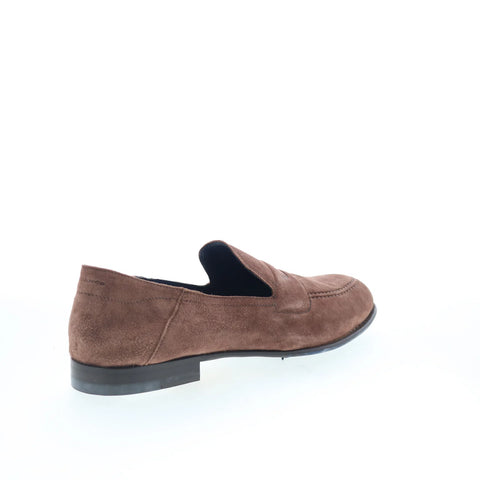 Di Bianco Fermo Mens Brown Suede Slip On Loafers & Slip Ons Casual Shoes
