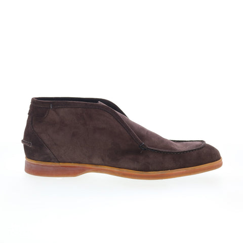 Di Bianco Fidenza Mens Brown Suede Slip On Casual Dress Boots