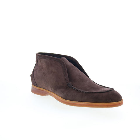 Di Bianco Fidenza Mens Brown Suede Slip On Casual Dress Boots