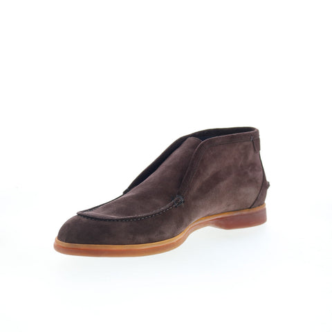 Di Bianco Fidenza Mens Brown Suede Slip On Casual Dress Boots