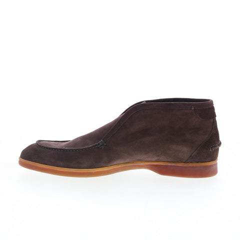 Di Bianco Fidenza Mens Brown Suede Slip On Casual Dress Boots