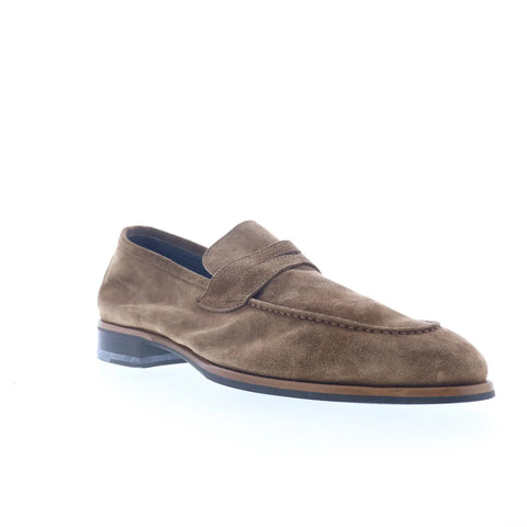 Di Bianco Gomma City FIDENZA Mens Brown Suede Loafers & Slip Ons Penny Shoes