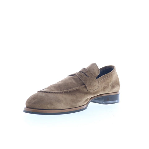 Di Bianco Gomma City FIDENZA Mens Brown Suede Loafers & Slip Ons Penny Shoes