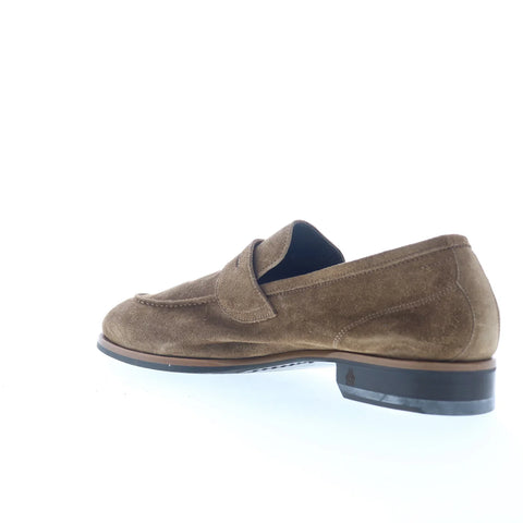 Di Bianco Gomma City FIDENZA Mens Brown Suede Loafers & Slip Ons Penny Shoes