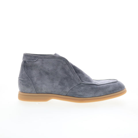 Di Bianco Fidenza Mens Gray Suede Slip On Ankle Boots