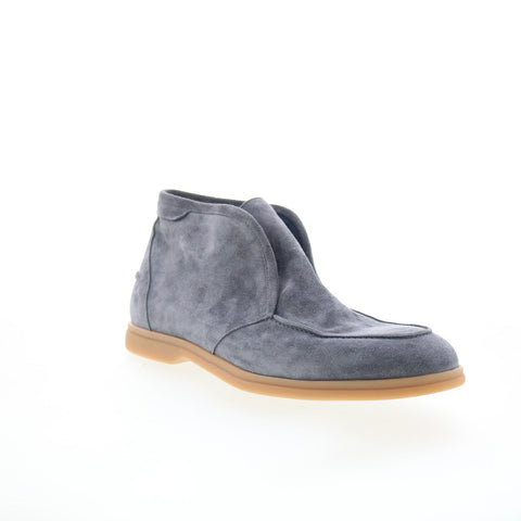 Di Bianco Fidenza Mens Gray Suede Slip On Casual Dress Boots