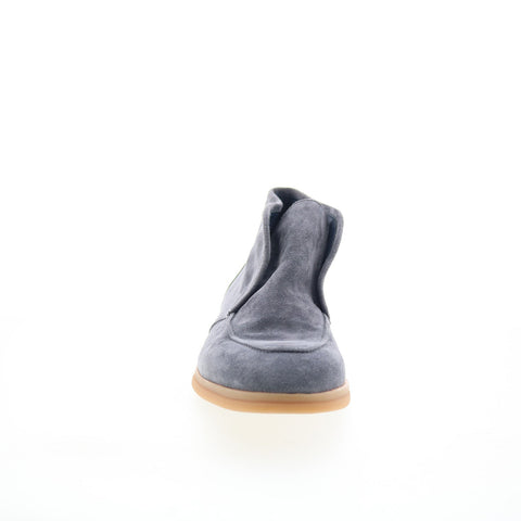 Di Bianco Fidenza Mens Gray Suede Slip On Ankle Boots