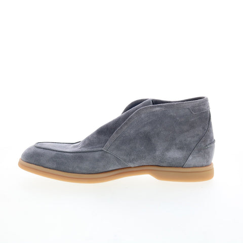 Di Bianco Fidenza Mens Gray Suede Slip On Casual Dress Boots