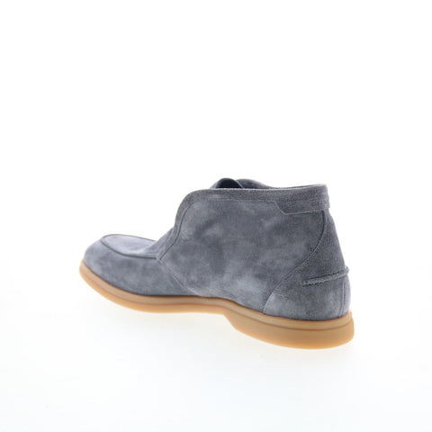 Di Bianco Fidenza Mens Gray Suede Slip On Casual Dress Boots