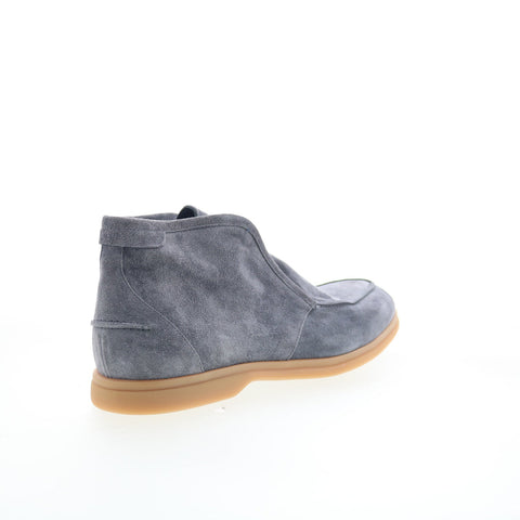 Di Bianco Fidenza Mens Gray Suede Slip On Casual Dress Boots