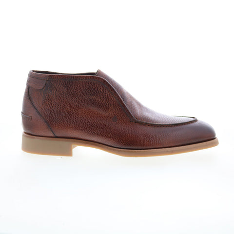 Di Bianco Fidenza Mens Brown Leather Slip On Ankle Boots