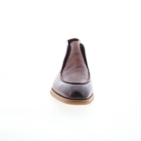 Di Bianco Fidenza Mens Brown Leather Slip On Ankle Boots