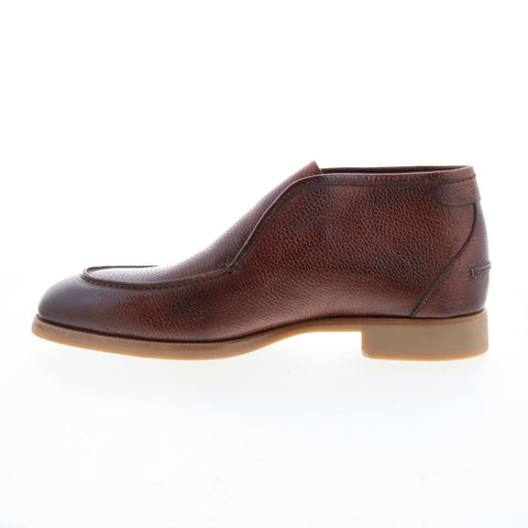 Di Bianco Fidenza Mens Brown Leather Slip On Ankle Boots