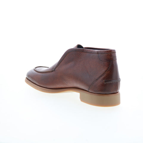 Di Bianco Fidenza Mens Brown Leather Slip On Ankle Boots