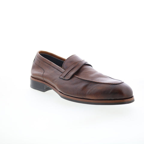 Di Bianco Firenze Ciana Mens Brown Leather Loafers & Slip Ons Penny Shoes