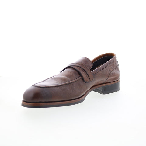 Di Bianco Firenze Ciana Mens Brown Leather Loafers & Slip Ons Penny Shoes