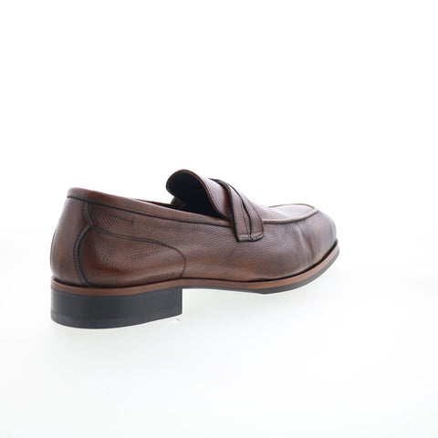 Di Bianco Firenze Ciana Mens Brown Leather Loafers & Slip Ons Penny Shoes
