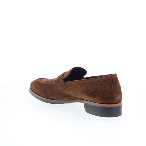 Di Bianco Firenze Mens Brown Suede Slip On Loafers & Slip Ons Penny Shoes