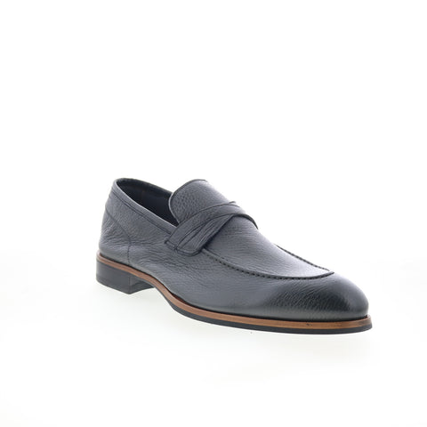Di Bianco Firenze Mens Gray Leather Slip On Loafers & Slip Ons Penny Shoes