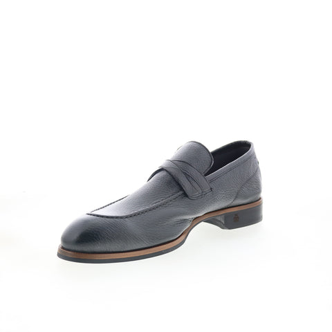 Di Bianco Firenze Mens Gray Leather Slip On Loafers & Slip Ons Penny Shoes