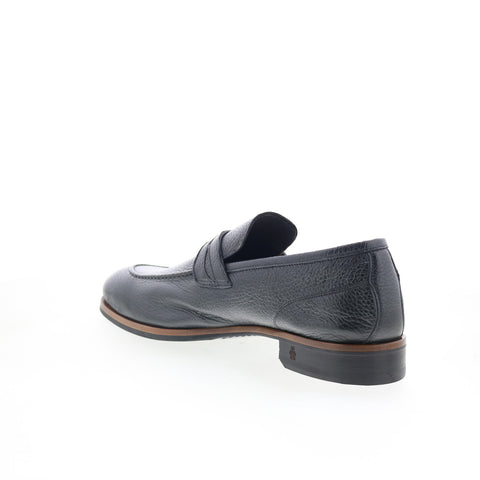 Di Bianco Firenze Mens Gray Leather Slip On Loafers & Slip Ons Penny Shoes