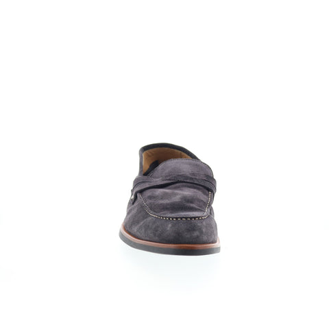 Di Bianco Firenze Mens Gray Suede Slip On Loafers & Slip Ons Moccasin Shoes