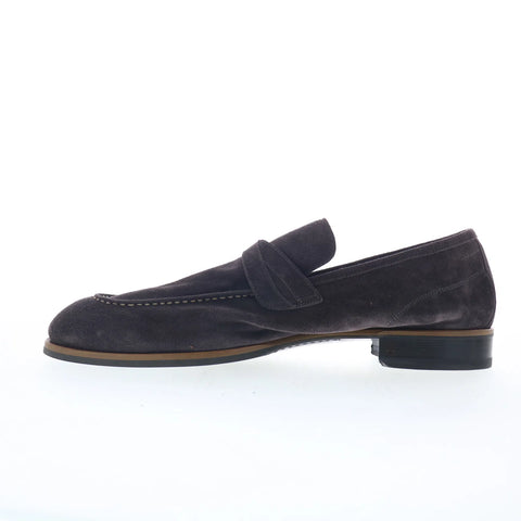 Di Bianco Firenze Mens Brown Suede Slip On Loafers & Slip Ons Penny Shoes