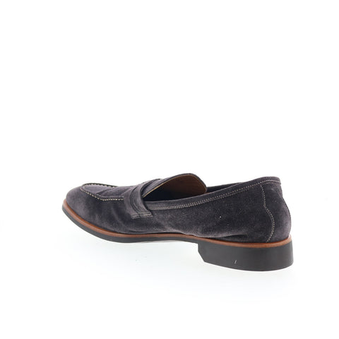Di Bianco Firenze Mens Gray Suede Slip On Loafers & Slip Ons Moccasin Shoes