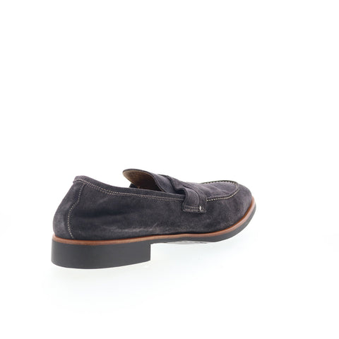 Di Bianco Firenze Mens Gray Suede Slip On Loafers & Slip Ons Moccasin Shoes