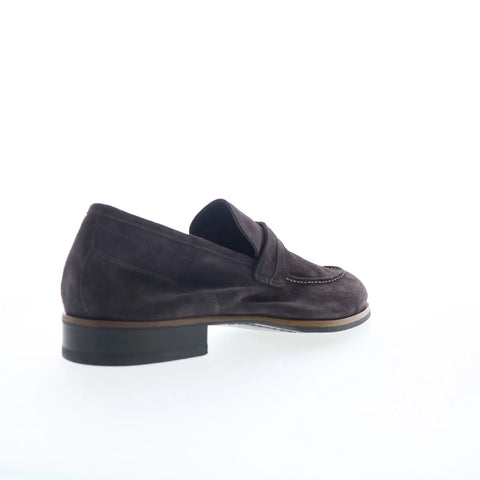 Di Bianco Firenze Mens Brown Suede Slip On Loafers & Slip Ons Penny Shoes