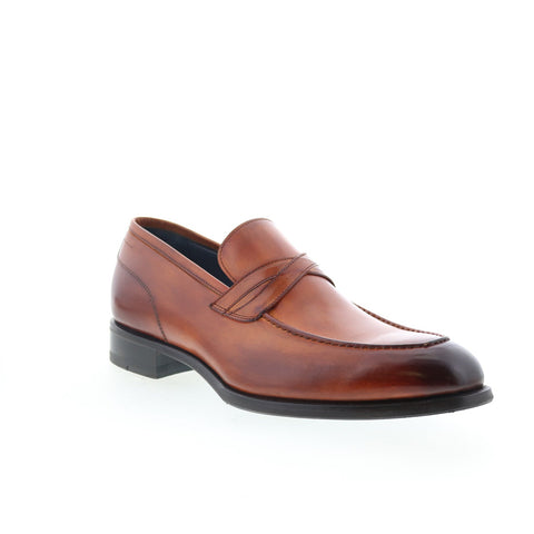 Di Bianco Firenze Mens Brown Leather Slip On Loafers & Slip Ons Penny Shoes