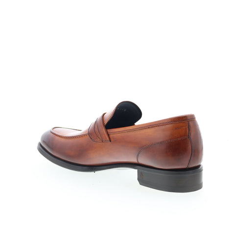 Di Bianco Firenze Mens Brown Leather Slip On Loafers & Slip Ons Penny Shoes