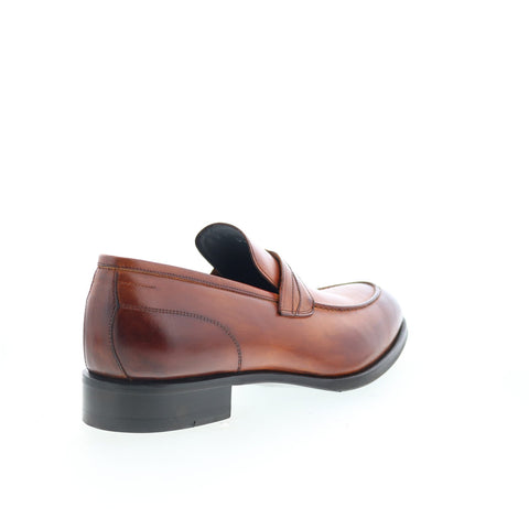 Di Bianco Firenze Mens Brown Leather Slip On Loafers & Slip Ons Penny Shoes