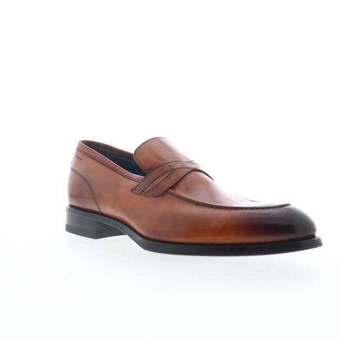 Di Bianco Firenze Mens Brown Leather Slip On Loafers & Slip Ons Penny Shoes