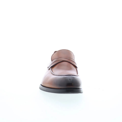 Di Bianco Firenze Mens Brown Leather Slip On Loafers & Slip Ons Penny Shoes