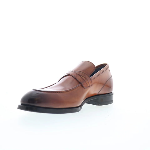 Di Bianco Firenze Mens Brown Leather Slip On Loafers & Slip Ons Penny Shoes