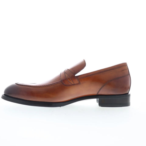 Di Bianco Firenze Mens Brown Leather Slip On Loafers & Slip Ons Penny Shoes