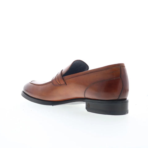 Di Bianco Firenze Mens Brown Leather Slip On Loafers & Slip Ons Penny Shoes