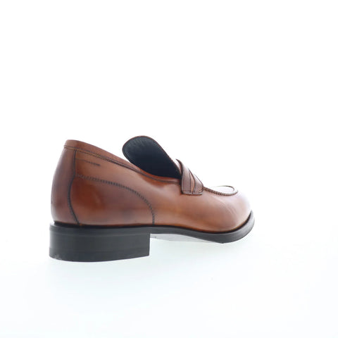 Di Bianco Firenze Mens Brown Leather Slip On Loafers & Slip Ons Penny Shoes
