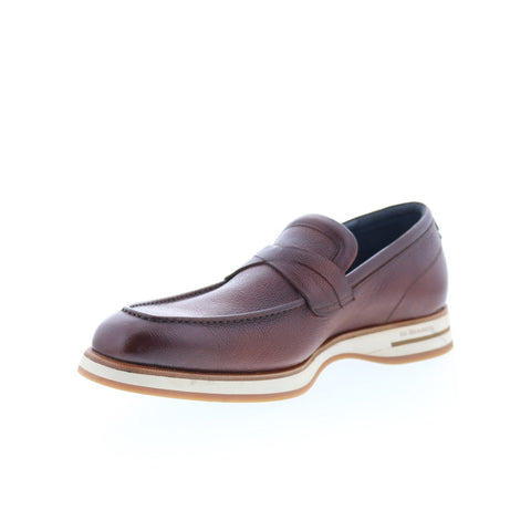 Di Bianco Firenze Mens Brown Leather Slip On Loafers & Slip Ons Penny Shoes