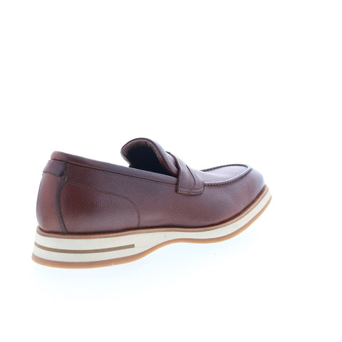 Di Bianco Firenze Mens Brown Leather Slip On Loafers & Slip Ons Penny Shoes