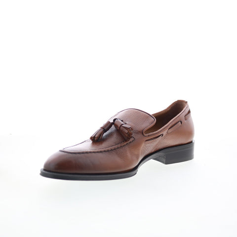 Pastori by Di Bianco Flama Mens Brown Leather Loafers & Slip Ons Casual Shoes