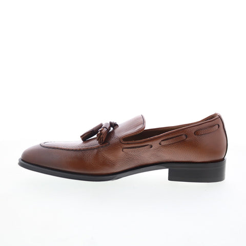 Pastori by Di Bianco Flama Mens Brown Leather Loafers & Slip Ons Casual Shoes