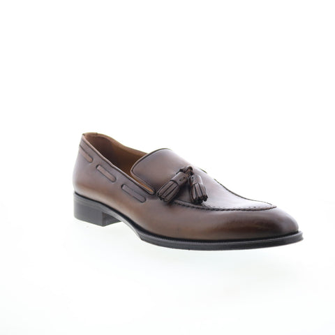 Pastori by Di Bianco Flama Mens Brown Leather Loafers & Slip Ons Casual Shoes